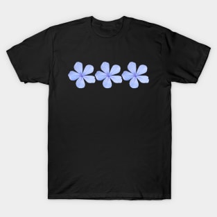 Three Blue Flowers Floral Photo T-Shirt